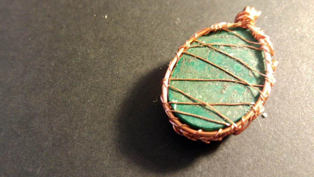 Rear of Copper and Malachite Pendant